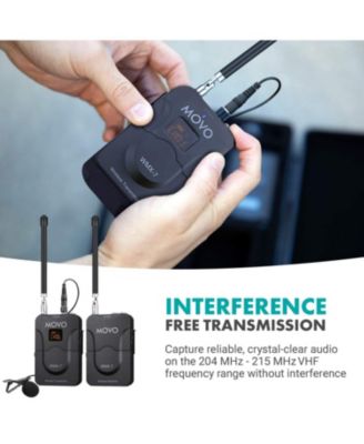 WMX-7 VHF 12-Channel Wireless Lavalier Microphone System Compatible with DSLR Cameras, Camcorders, Smartphones