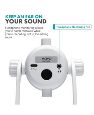 UM700W White Desktop USB Microphone for Computer