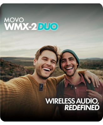 WMX-2-DUO Dual Wireless Lavalier Microphone System with Charging Case for Cameras