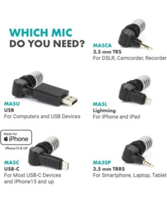 External USB-C Microphone for iPhone 15/16 - Mic for iPhone 15/16, USB-C Devices