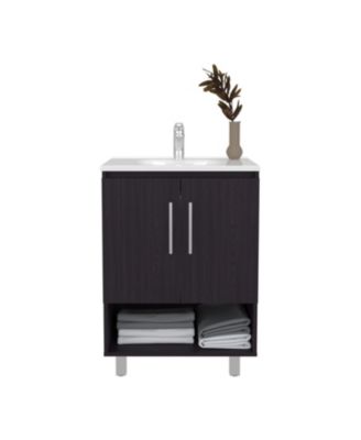 Texas Freestanding Bathroom Vanity Cabinet with Double Doors,Elevated Base, Modern Design for Sink Installation and Organized Storage