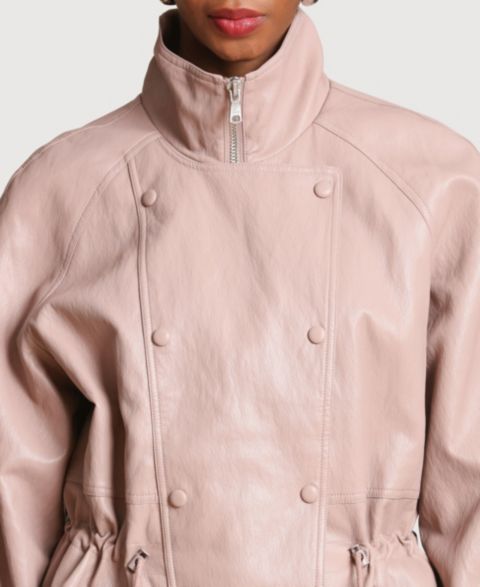 Женские куртки Avec Les Filles Funnel Neck Faux-Ever Leather™ Anorak