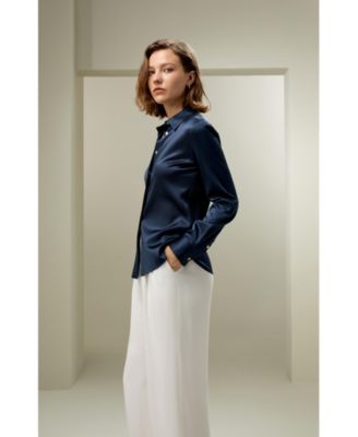 Women's Elegant Silhouette Silk Shirt