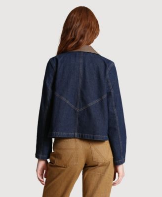 Women's Denim Cape Spread Collar Jacket