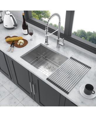 23x18x9inch Undermount Kitchen Sink Single Bowl Stainless Steel 16 Gauge Deep Basin