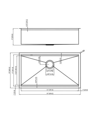 33x19x9 Inch Undermount Single Bowl Kitchen Sink 16 Gauge 304 Stainless Steel Ledge Workstation