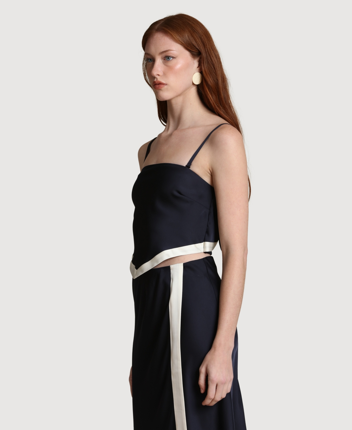 Avec Les Filles Women's Square Neck Scarf Top