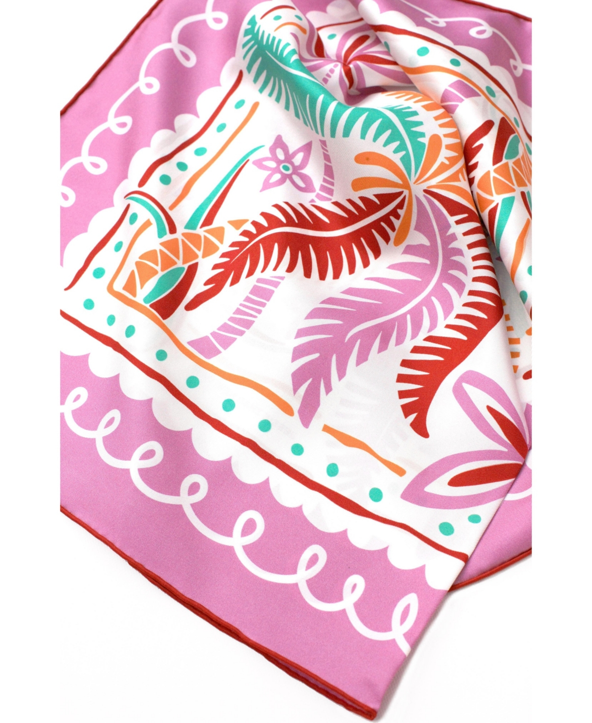 Jessie Zhao New York Dancing Palms Double Sided Silk Scarf