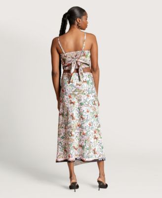 Women's Asymmetrical Wrap Midi Skirt