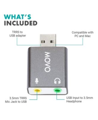 USB-AC1 TRRS Mic. to USB 2.0 Sound Card Adapter