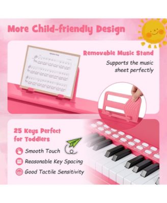 Adjustable Speed 25-Key Piano Keyboard for Kids Learning