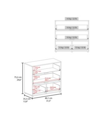 Oto Dresser with 4 Spacious Drawers, White