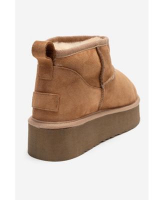 Women Havana Leather Platform Ankle Boot