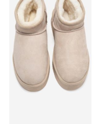 Women Havana Leather Platform Ankle Boot