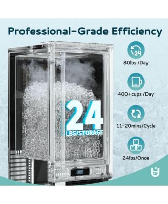 24-lb Ice Storage 80-lb Ice Per day Cubed Ice Maker ( Black )