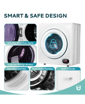 2.6 Cu.Ft. Vented Front Load Stackable Electric Compact Dryer in White with Multiple Drying Modes