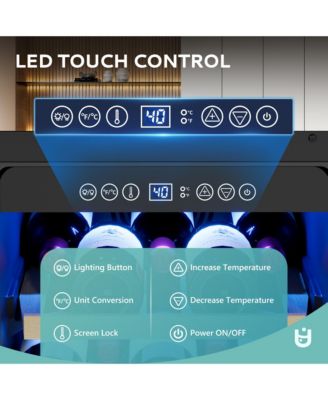 15-in 28Bottles Built-in/Freestanding Indoor Beverage Refrigerator in Black with Glass Door