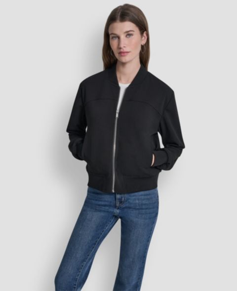Женские куртки DKNY Zippered Bomber Jacket