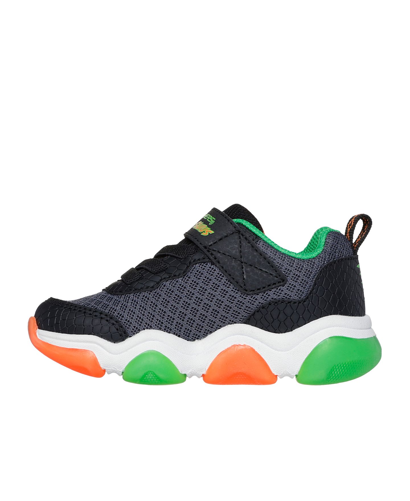 Детские кроссовки Skechers Mighty Glow 2.0 Dino Bolt со светом на липучках, цвет: Чёрный / Белый — фото 3