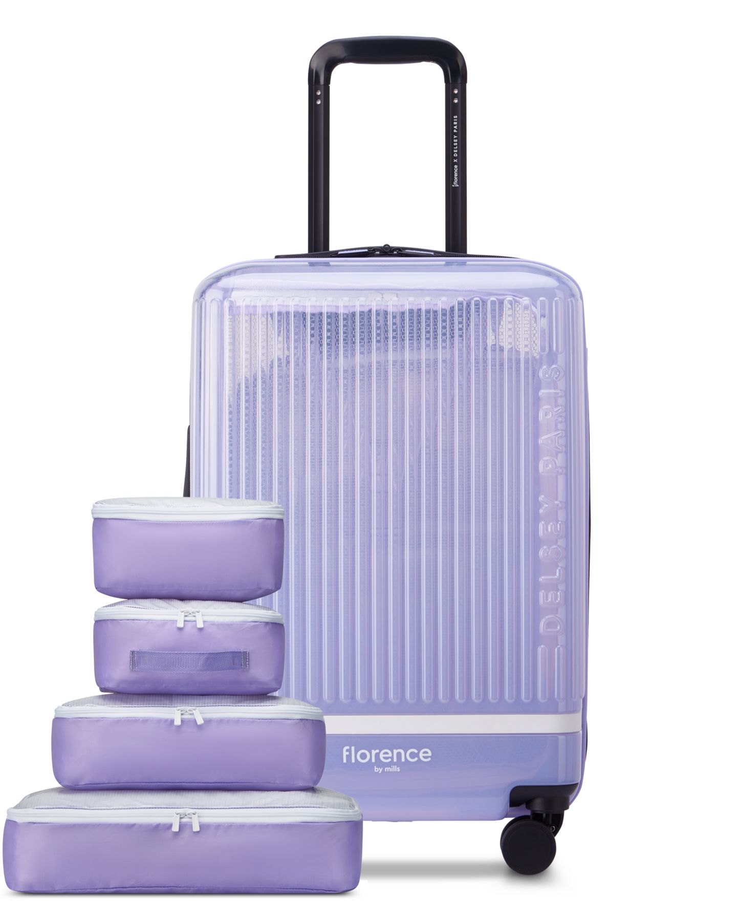 Чемоданы florence by mills x Delsey Paris Gotta Glow Luggage Collection, цвет: Фиолетовый — фото 1