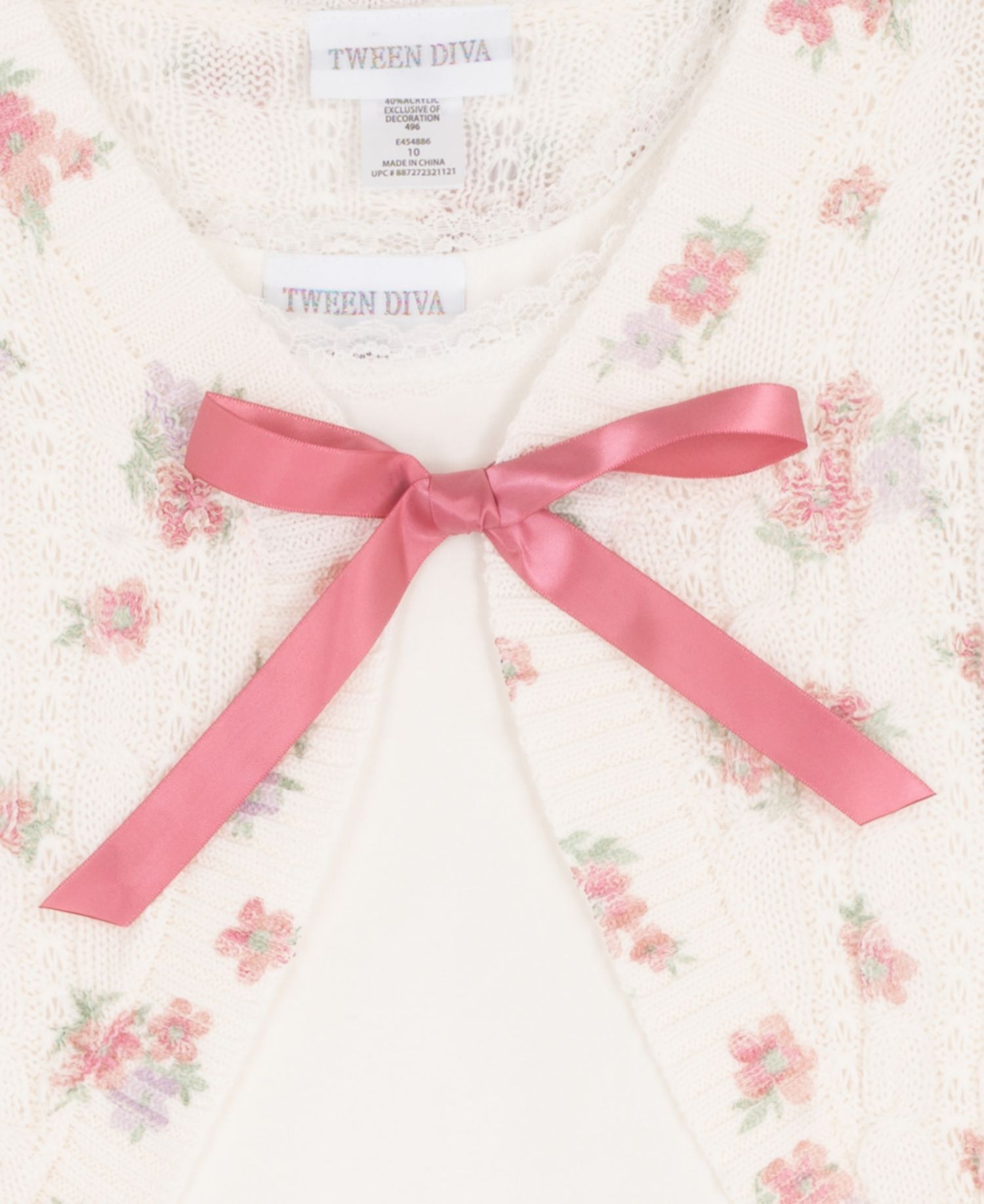 Girls' 7-12 Floral Printed Cardigan and Cami, 2-Piece Set