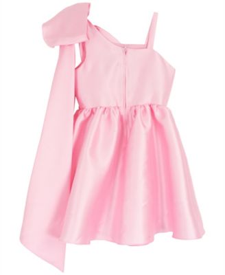 Girls' 7-16 Mikado Asymmetrical Bow Shoulder Dress