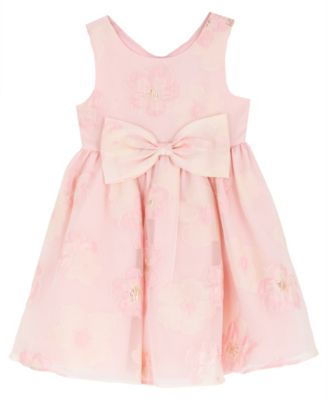Girls' 2T-6X Floral Burnout Round Neck Dress