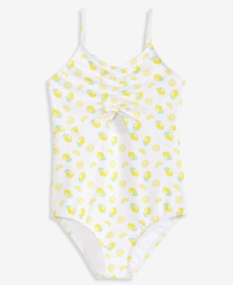 Купальник Lemon-Print, с вырезами — Epic Threads, цвет: Белый / Жёлтый