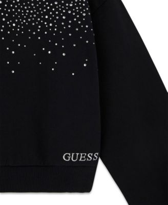 Girls' 7-16 Long-Sleeve Rhinestone Round Neck Sweatshirt