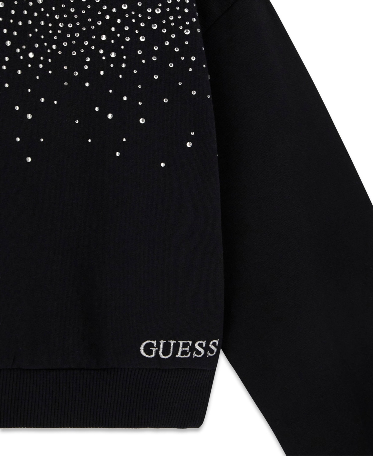 Guess Girls' 7-16 Long-Sleeve Rhinestone Round Neck Sweatshirt