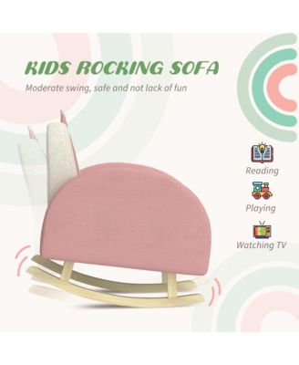 Kids Rocking Chair Princess Crown Toddler Chair Armchair Rocker with Rainbow Backrest for Bedroom Playroom Pink