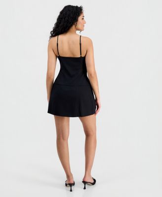Women's Layered-Look Sleeveless Suiting Romper