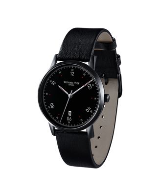 Victoria Hyde Men's Watch Apple Leather Strap ORTON in Black
