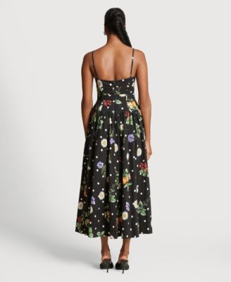 Women's Drop Waist Belted Midi Dress