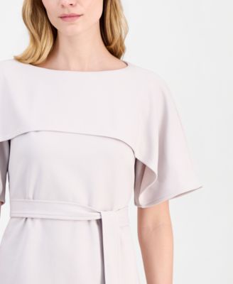 Women's Layered Belted Short-Sleeve Top