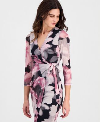 Petite V-Neck Classic Wrap Dress