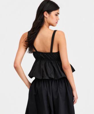 Women's Nylon Peplum Bubble Top