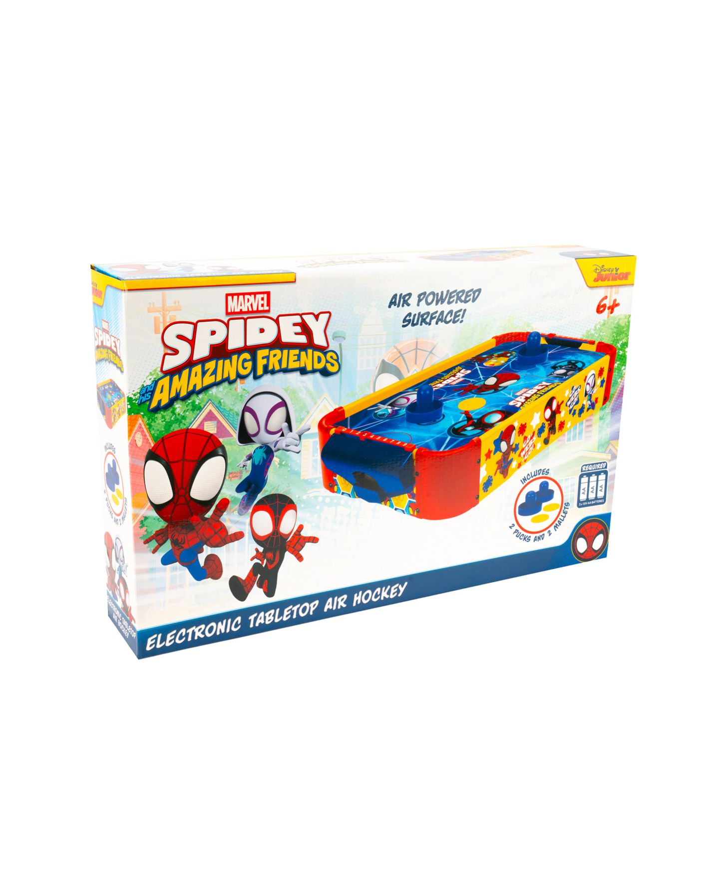 Детская игрушка World Tech Toys Marvel Spidey and His Amazing Friends Electronic Tabletop Air Hockey Wood — фото 8