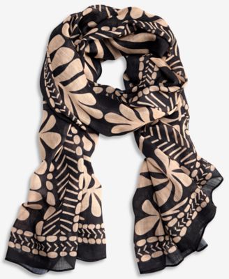 Graphic Palm Wrap Scarf