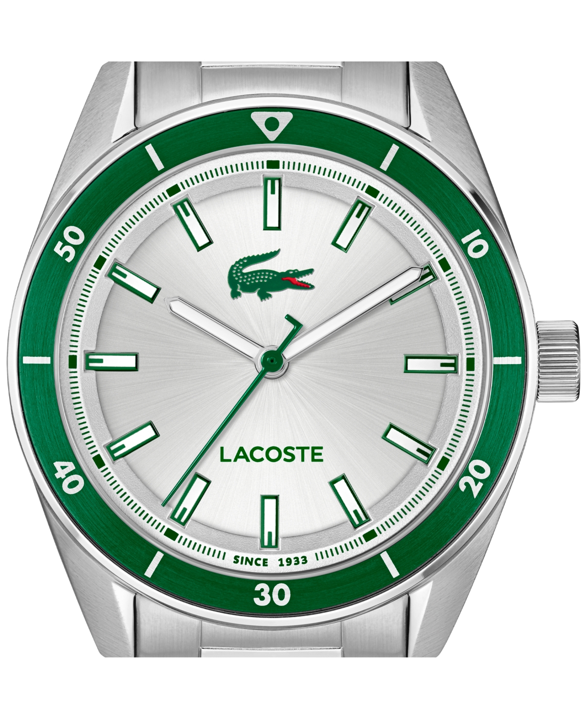 Lacoste Men's Boston Silver Tone Stainless Steel Bracelet Watch, 39mm