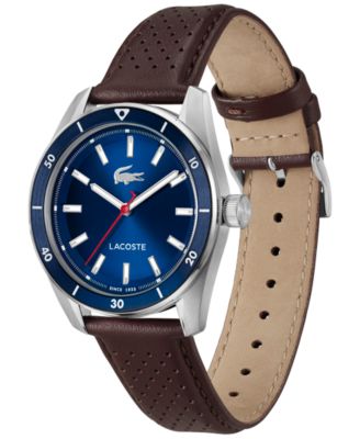 Men's Boston Brown Leather Strap Watch, 39mm