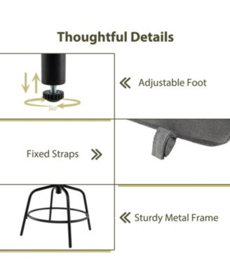 Outdoor PE Wicker Swivel Bar Stools with Back Armrests and Cushion