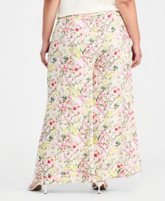 Plus Size Wide-Leg Elastic Waist Pants