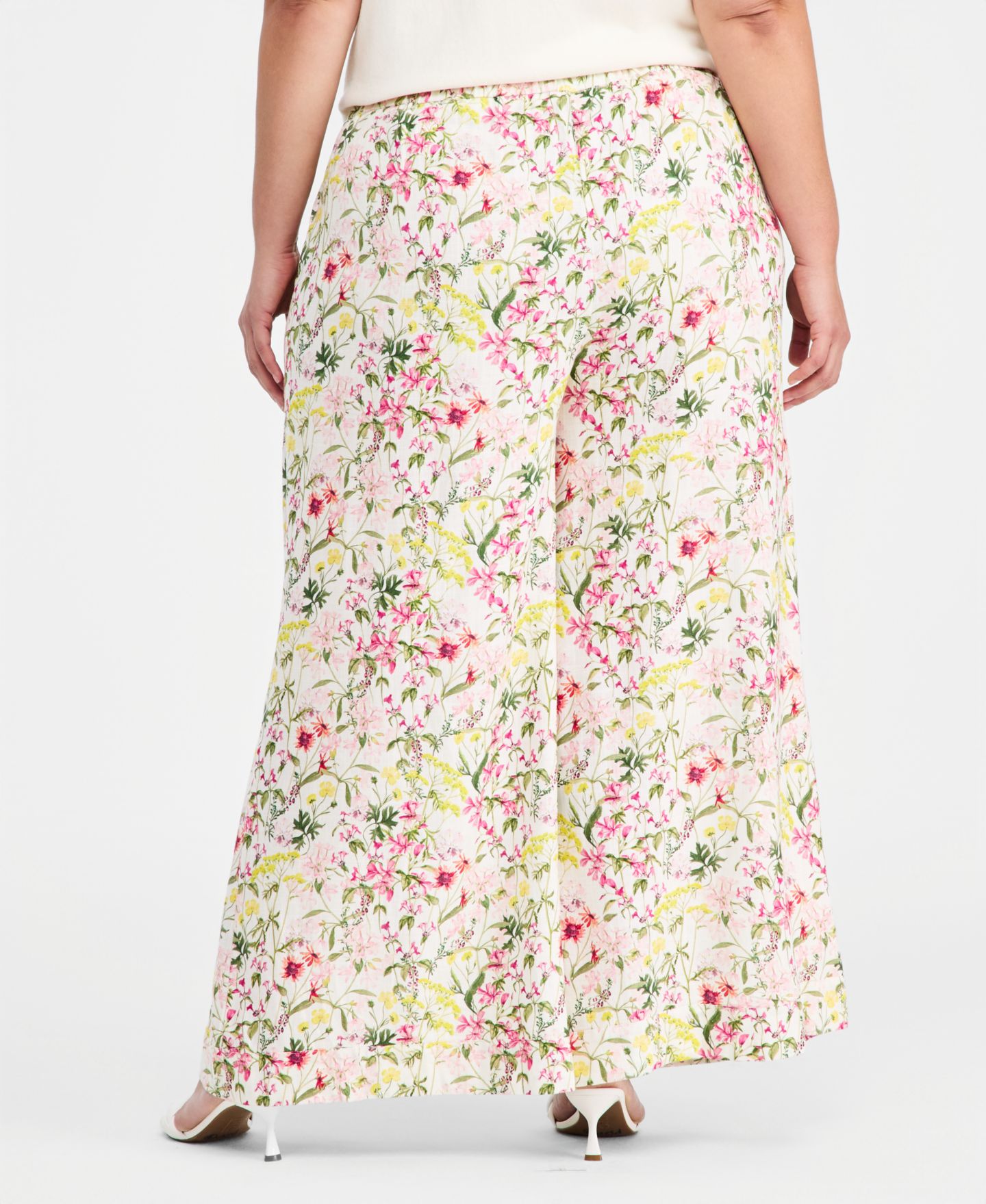 Женские брюки Vince Camuto Plus Size Wide-Leg Elastic Waist, цвет: Малиновый сорбет — фото 4