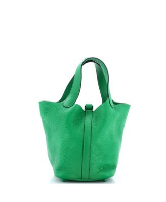 Pre-Owned HERMES PM Monochrome Picotin Lock Bag Clemence