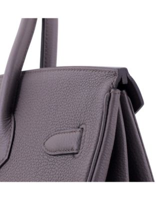 Pre-Owned HERMES Birkin 35 Handbag Grey Togo with Gold Hardware