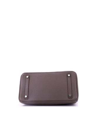 Birkin 30 Handbag Grey Clemence with Palladium Hardware