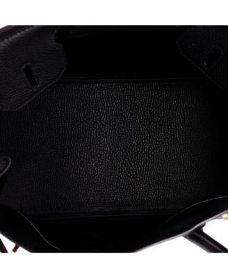 Birkin 30 Handbag Black Clemence with Gold Hardware