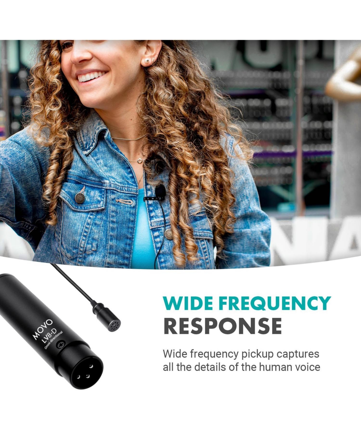 Movo LV8-d Broadcast-Quality Xlr Lavalier Omni-Directional Wired Microphone