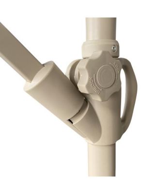 10ft Offset Patio Umbrella Cantilever Hanging Market Umbrella with Easy Tilt and Crank Beige